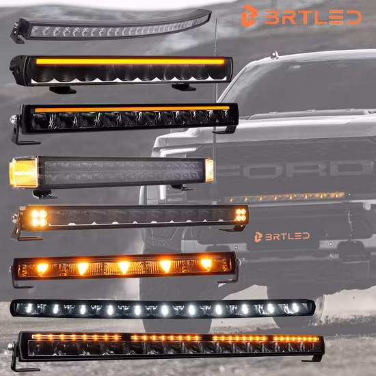 7 pouces voiture LED 18W Offroad simple rangée ambre blanc rouge bleu camion Slim Mini conduite barre lumineuse de travail